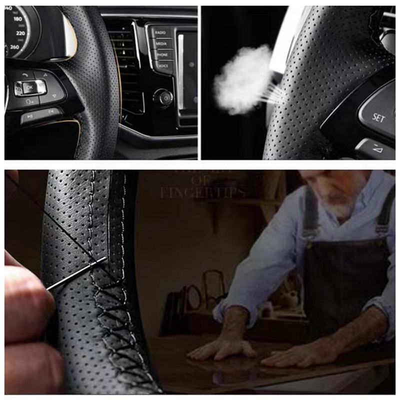DIY Black Genuine Leather Carb - đánh giá và giá Fishing Boat Steering Wheel